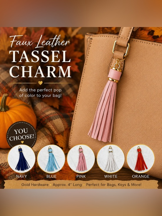 Accessories - Faux Leather Tassel Charm Select One